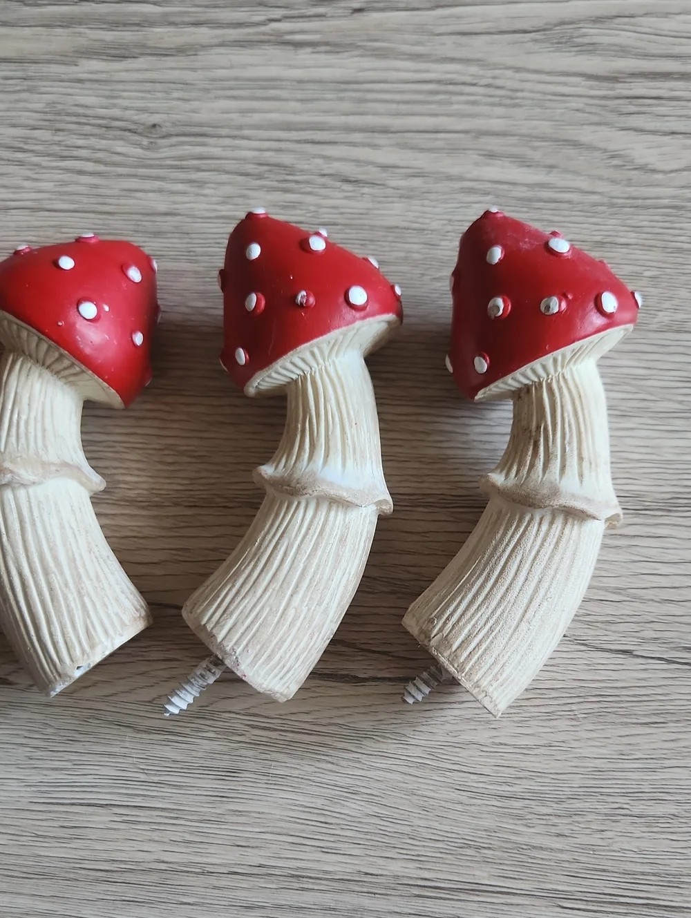 Red Mushroom Wall Hooks - Set of 4